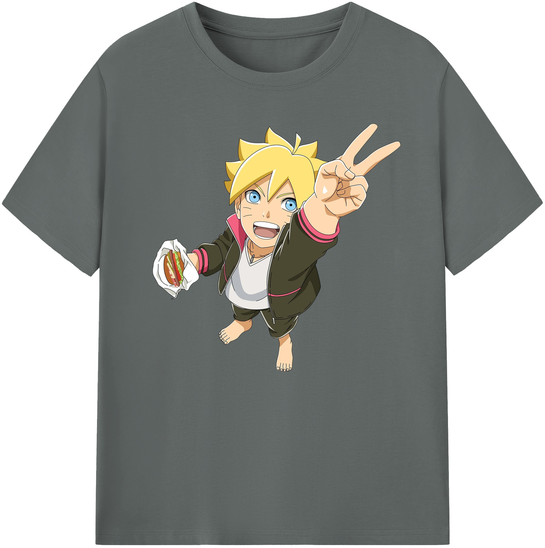 （画像用） NARUTO -ナルト- うずまき ボルト Uzumaki Boruto 綿100％ メンズ半袖Tシャツ｜肌触りやわらか＆通気性